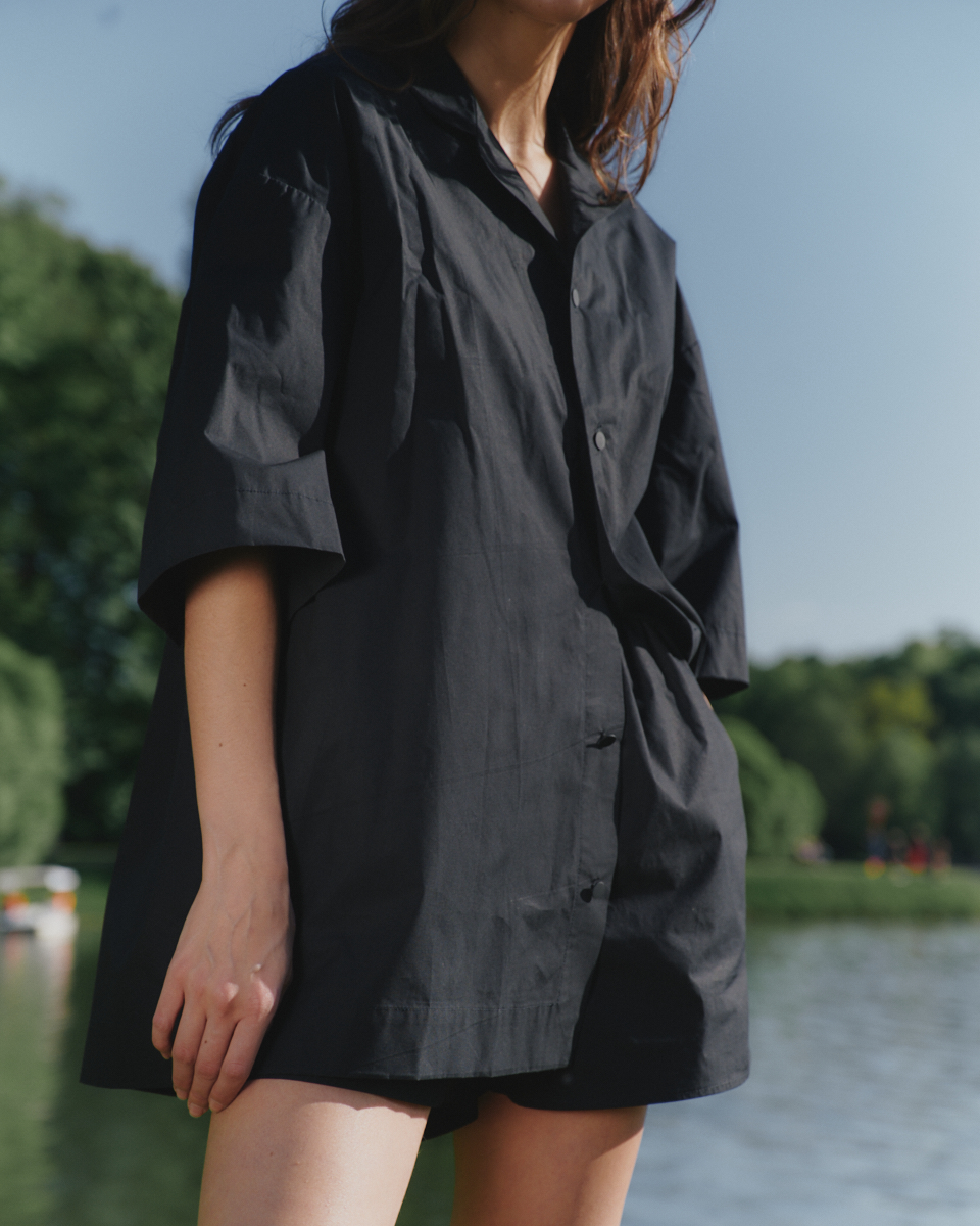 Black cotton shorts
